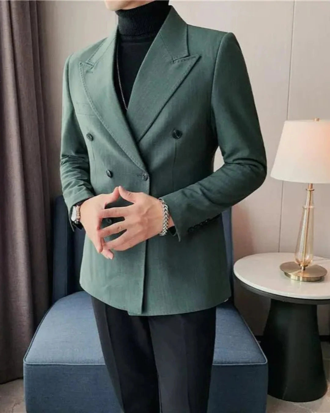 Blazer Rémi homme, vert, veste de costume, style Old Money.