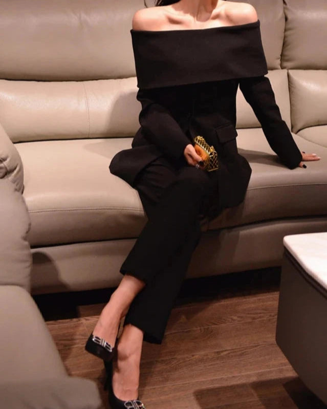 Blazer Solange noir femme, une pièce Old Money raffinée et sophistiquée.