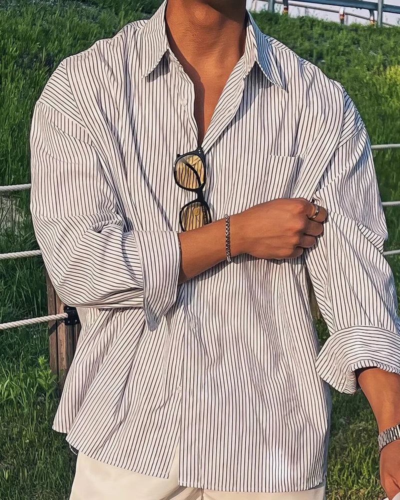 Chemise Martin homme, couleur blanc, col rabattu classique, boutonnage soigné.