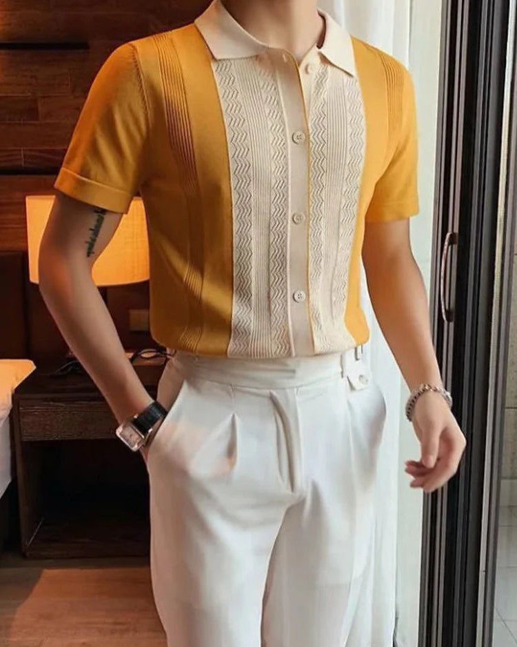 Chemise Mathis homme, jaune, matière respirante, parfait pour un look casual-chic.