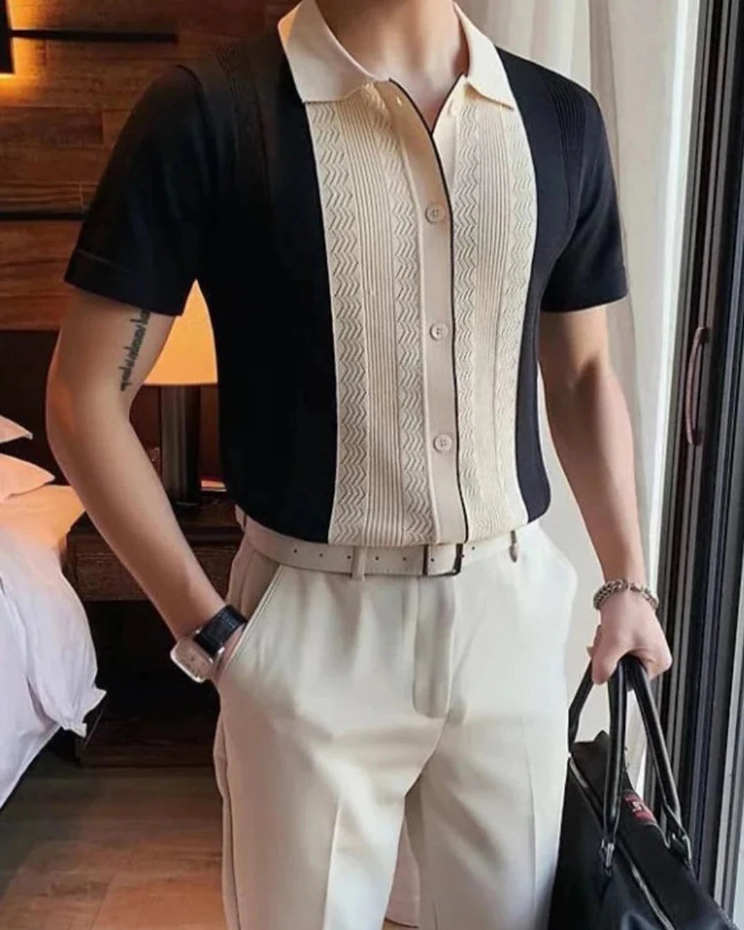 Chemise Mathis homme, couleur noir, style moderne et confortable, matière respirante.