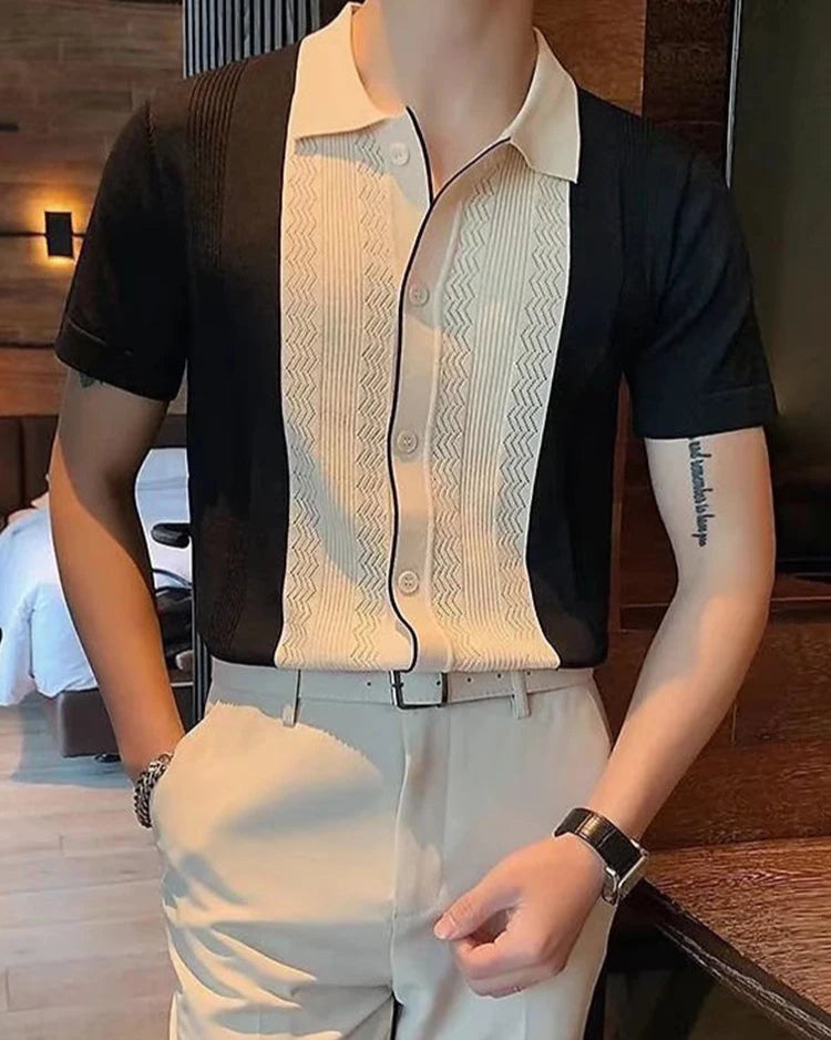Chemise Mathis homme, noir, fibre de coton, design soigné et élégant.