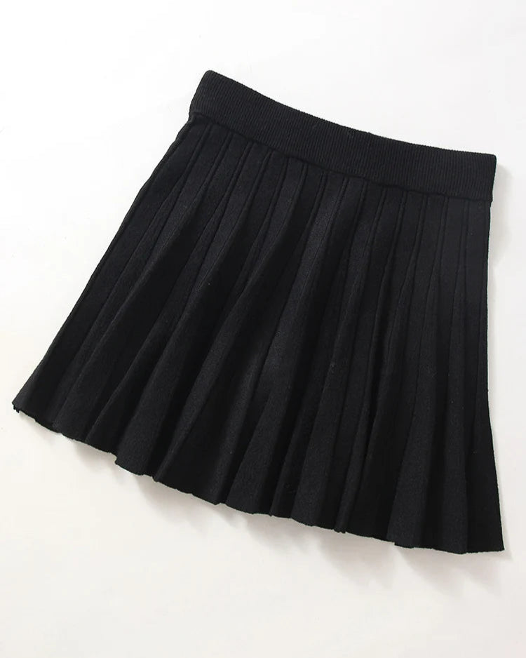 Jupe Camille noire pour femme, style chic en tricot.