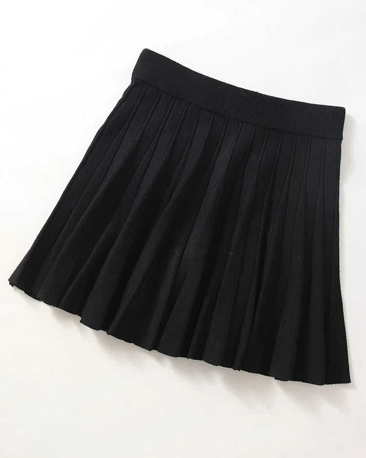 Jupe Camille noire pour femme, style chic en tricot.