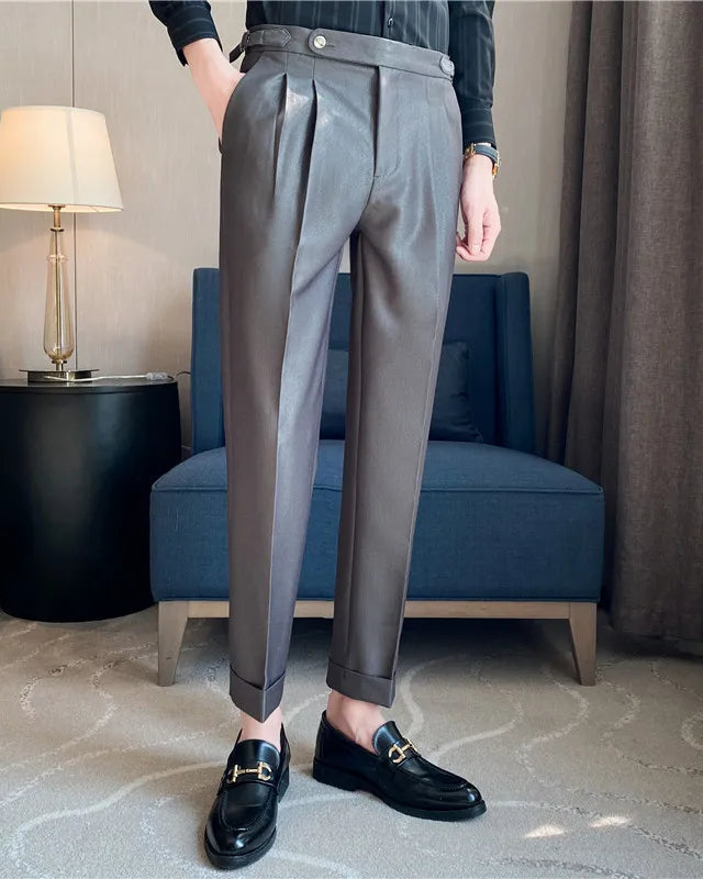 Pantalon Noah homme, gris, raffinement et confort avec micro-élasticité.