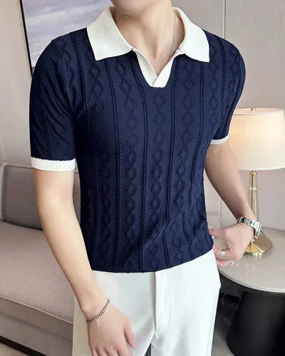 Polo Benoît homme, bleu royal, coupe décontractée, style polyvalent.