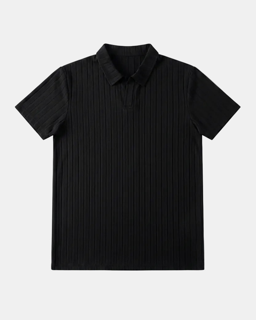 Polo Émile noir homme, élégance moderne et style raffiné pour toutes les occasions.