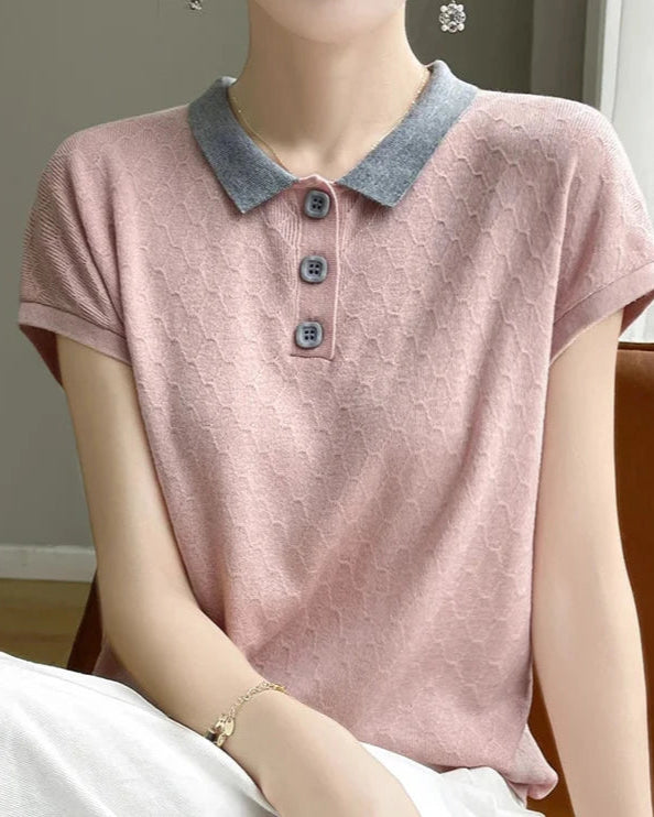 Polo Rosalie femme rose, une touche féminine et élégante pour toutes occasions.