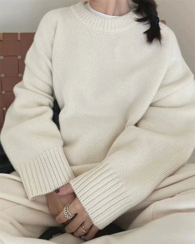 Pull Bella blanc femme, cachemire doux et élégant.