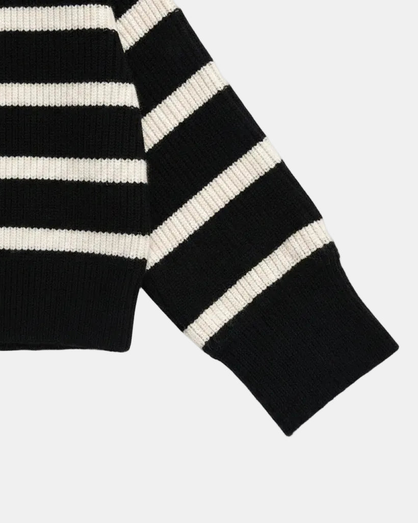 Pull Samuel noir pour un style décontracté chic, col roulé sophistiqué