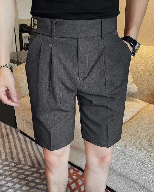 Short Blaise homme, gris, coupe moderne et habillée, style raffiné.