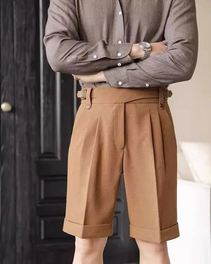 Short Edgar homme, kaki, style italien, luxe discret et intemporel.