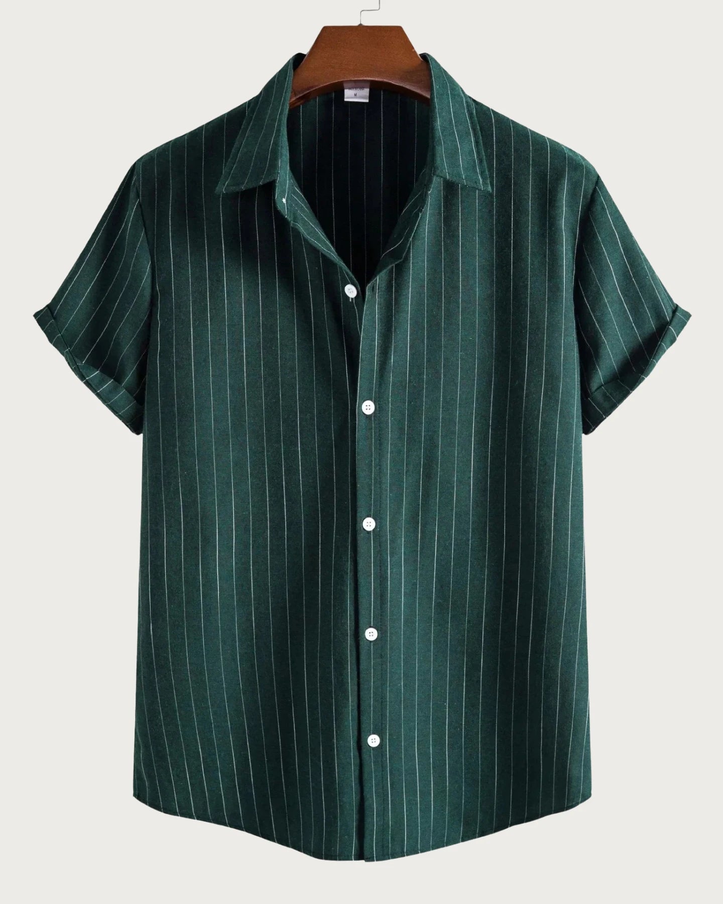 Chemise Lucas verte pour homme, col rabattu, style Old Money intemporel.