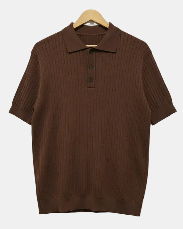 Polo Arthur homme, tissu de qualité supérieure, idéal pour un look sophistiqué, couleur marron