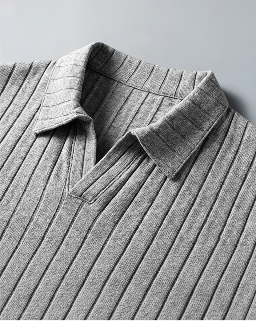 Polo Émile homme gris, élégance intemporelle et confort pour le quotidien.